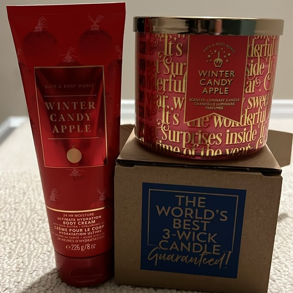 NWT- 2 piece set- 3 Wick Candle and 24 HR Moisture Ultimate Hydration Body Cream - Picture 7 of 7